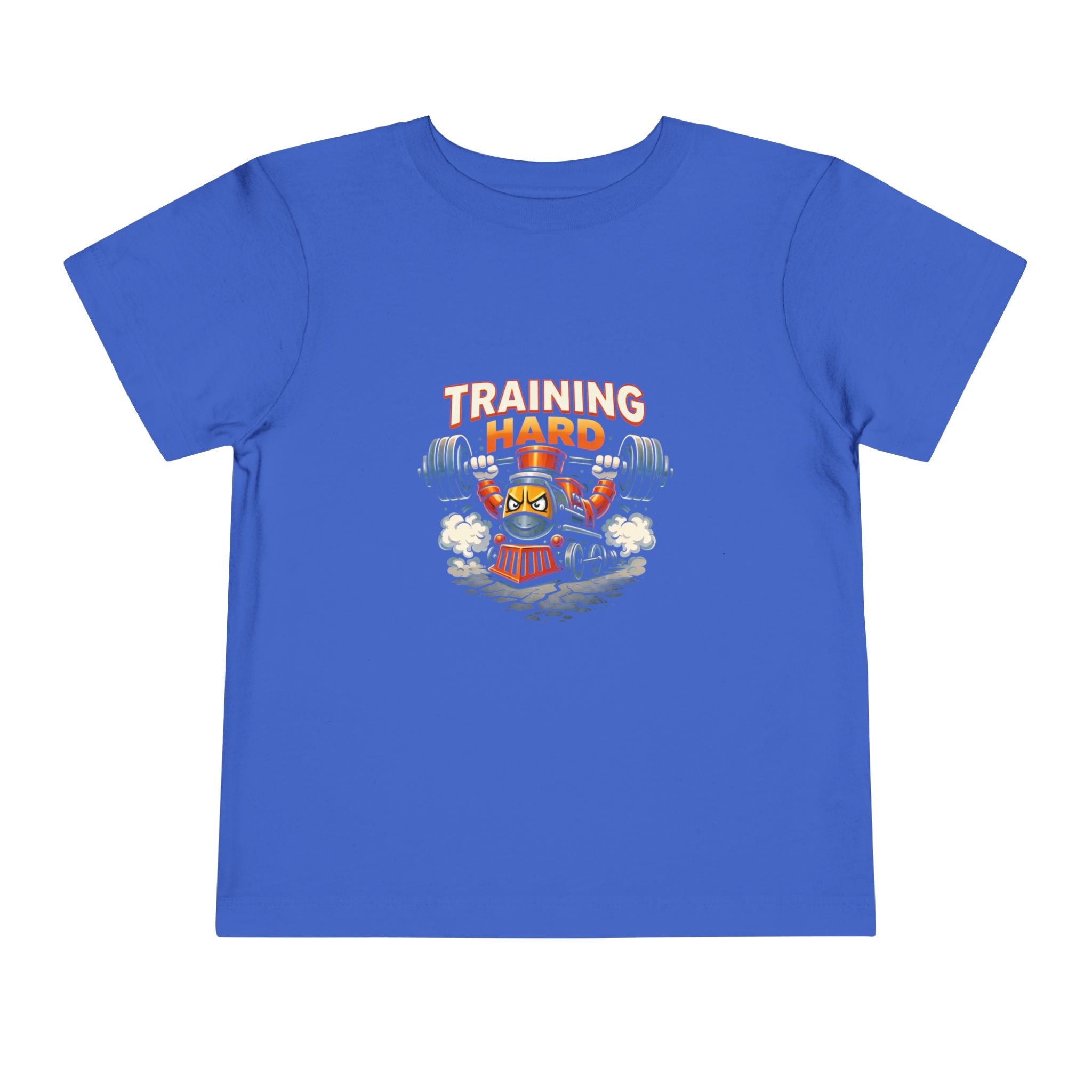 Toddler Tee — 'Training Hard' Muscle Train Engine Graphic Shirt
