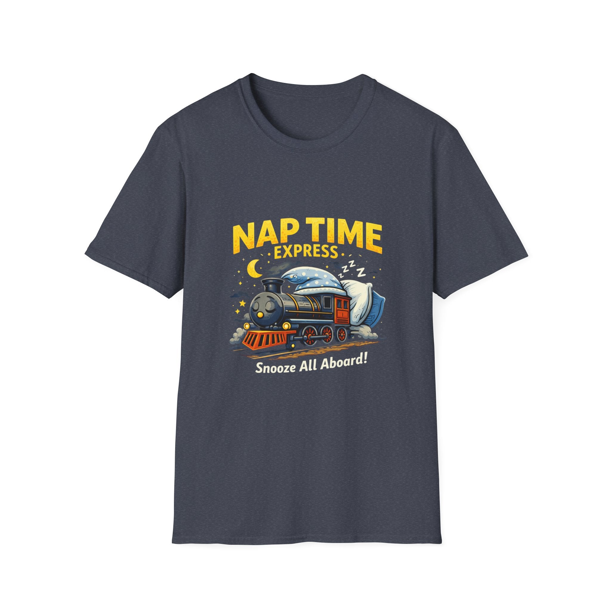 Nap Time Express T-Shirt — "Snooze All Aboard" Cute Train Sleep Graphic Tee