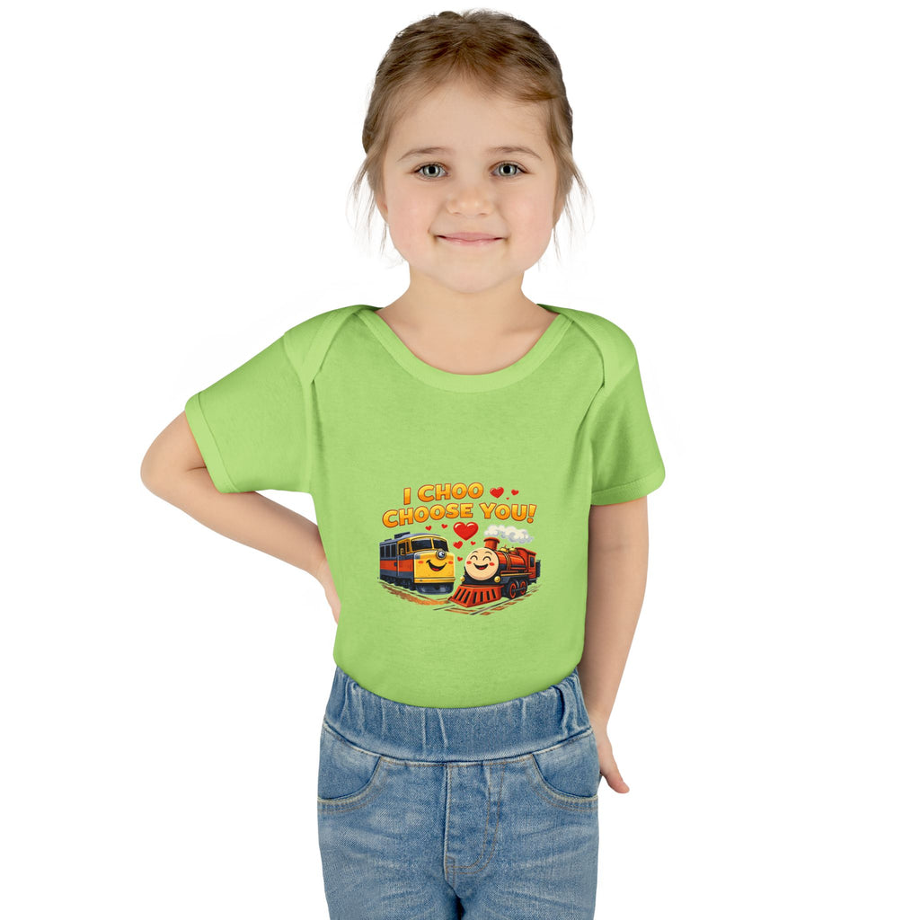 Infant Bodysuit – "I Choo Choose You" Cute Train Baby Onesie, Valentine's Day Baby Gift