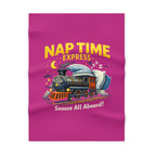 Nap Time Express Baby Blanket – Cute Train Sleep Fleece for Infants & Toddlers Pink
