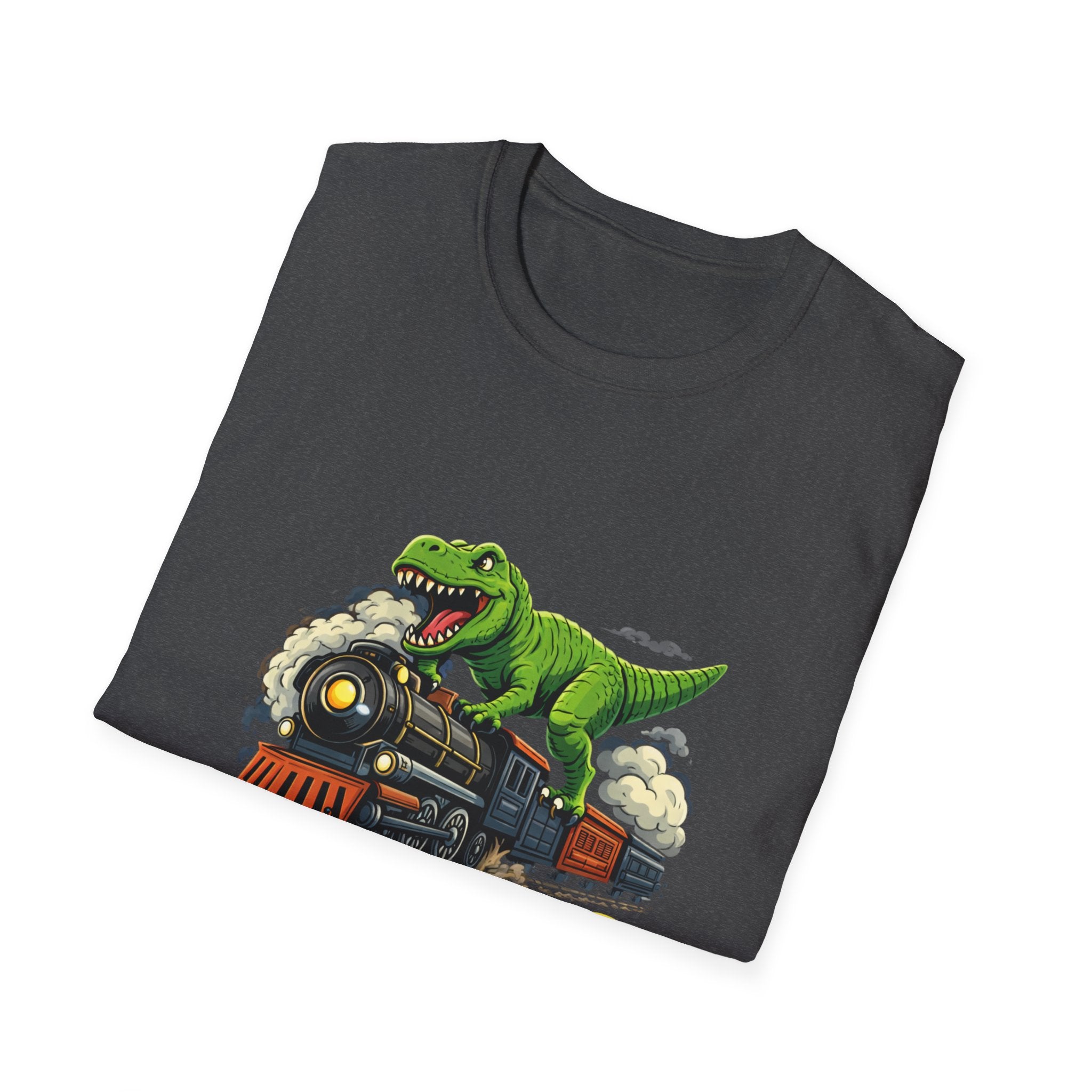 T-Rex Train T-Shirt — "T. Wrecks Express" Dino Graphic Tee