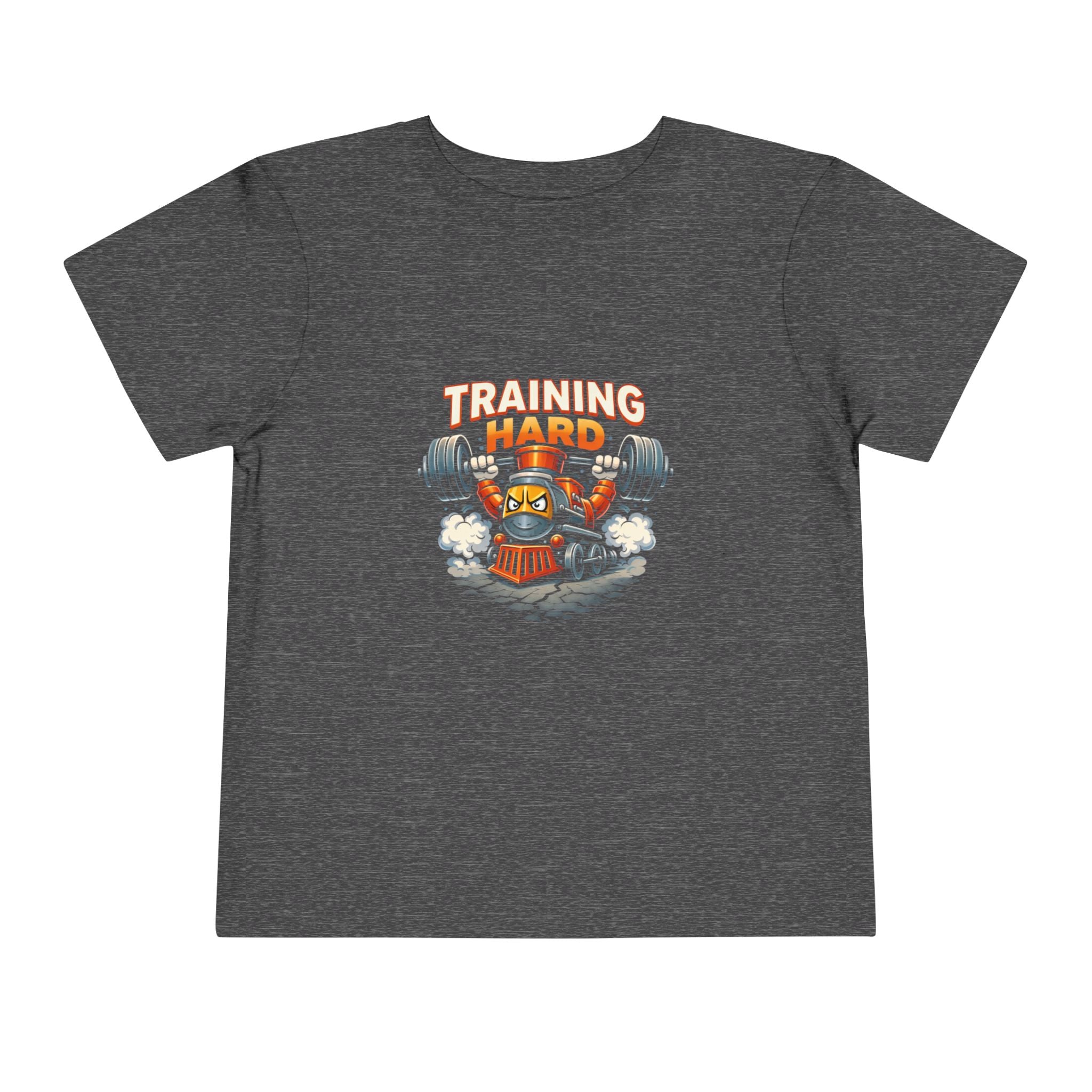 Toddler Tee — 'Training Hard' Muscle Train Engine Graphic Shirt