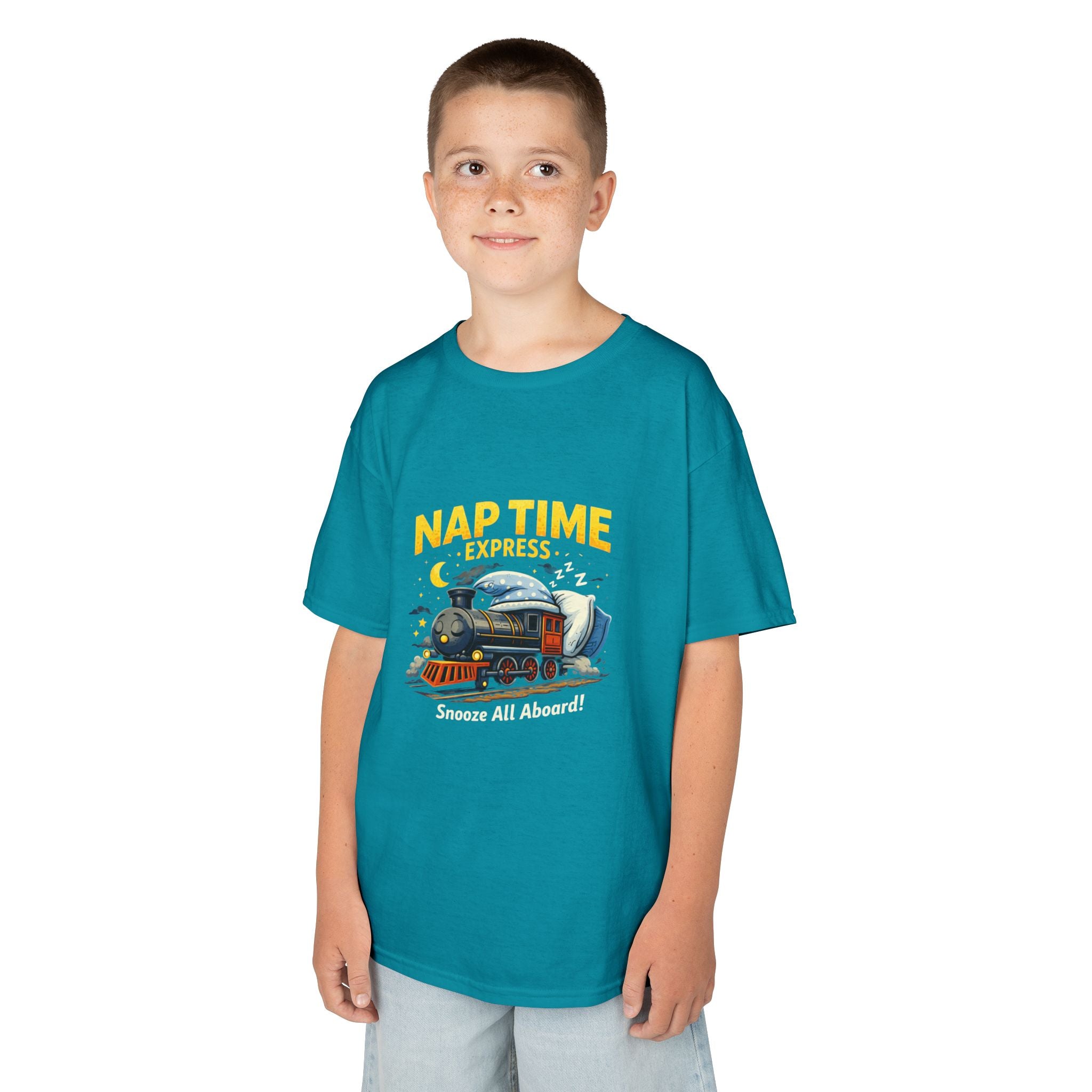 Kids T-Shirt — "Nap Time Express: Snooze All Aboard" Cute Sleep Train Tee