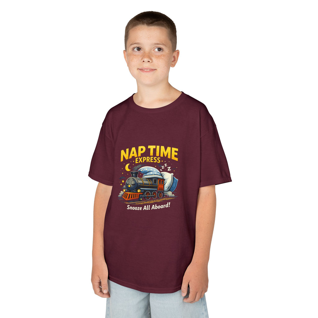 Kids T-Shirt — "Nap Time Express: Snooze All Aboard" Cute Sleep Train Tee
