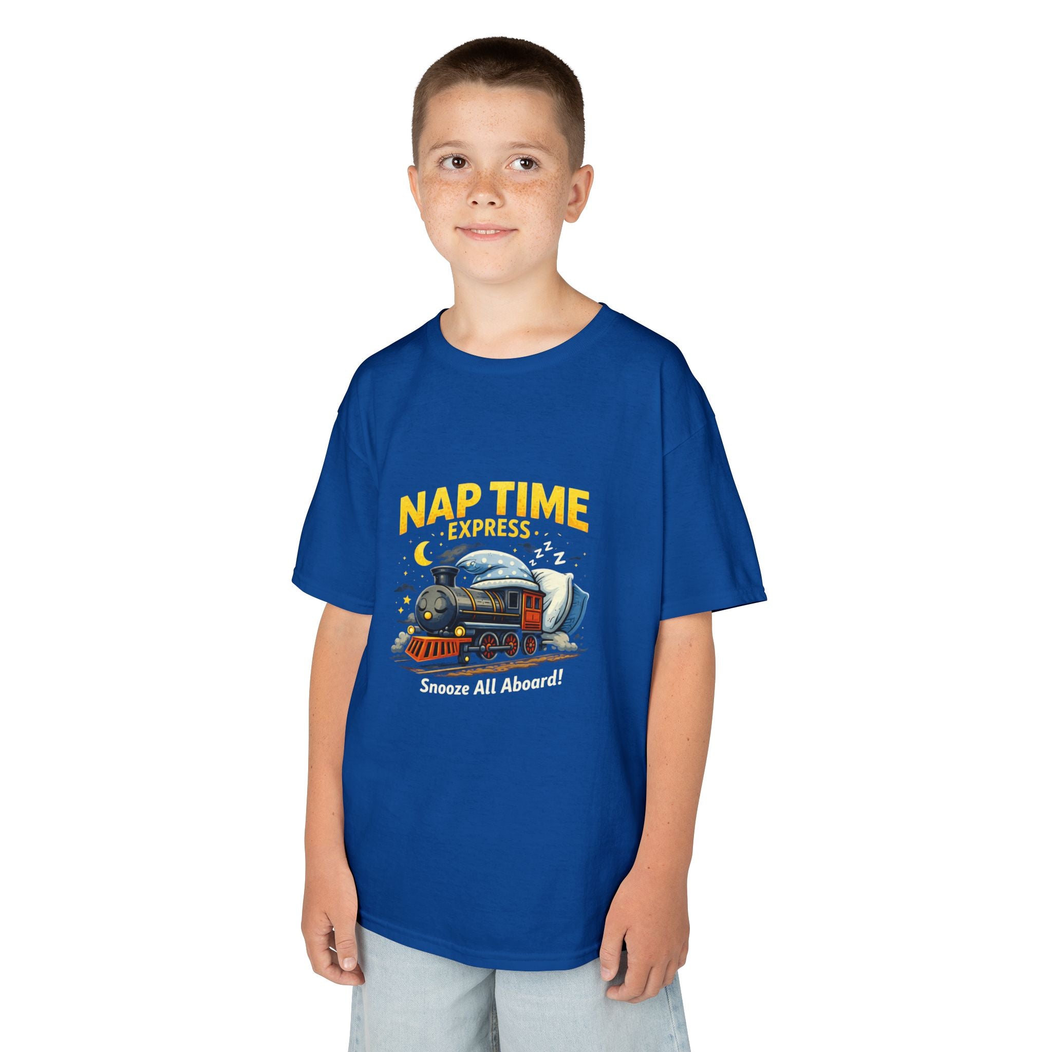 Kids T-Shirt — "Nap Time Express: Snooze All Aboard" Cute Sleep Train Tee