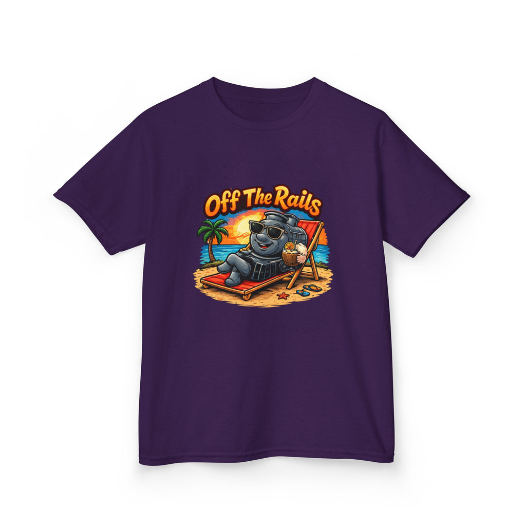 Kids T‑Shirt — "Off The Rails" Train Chill Beach Graphic Tee