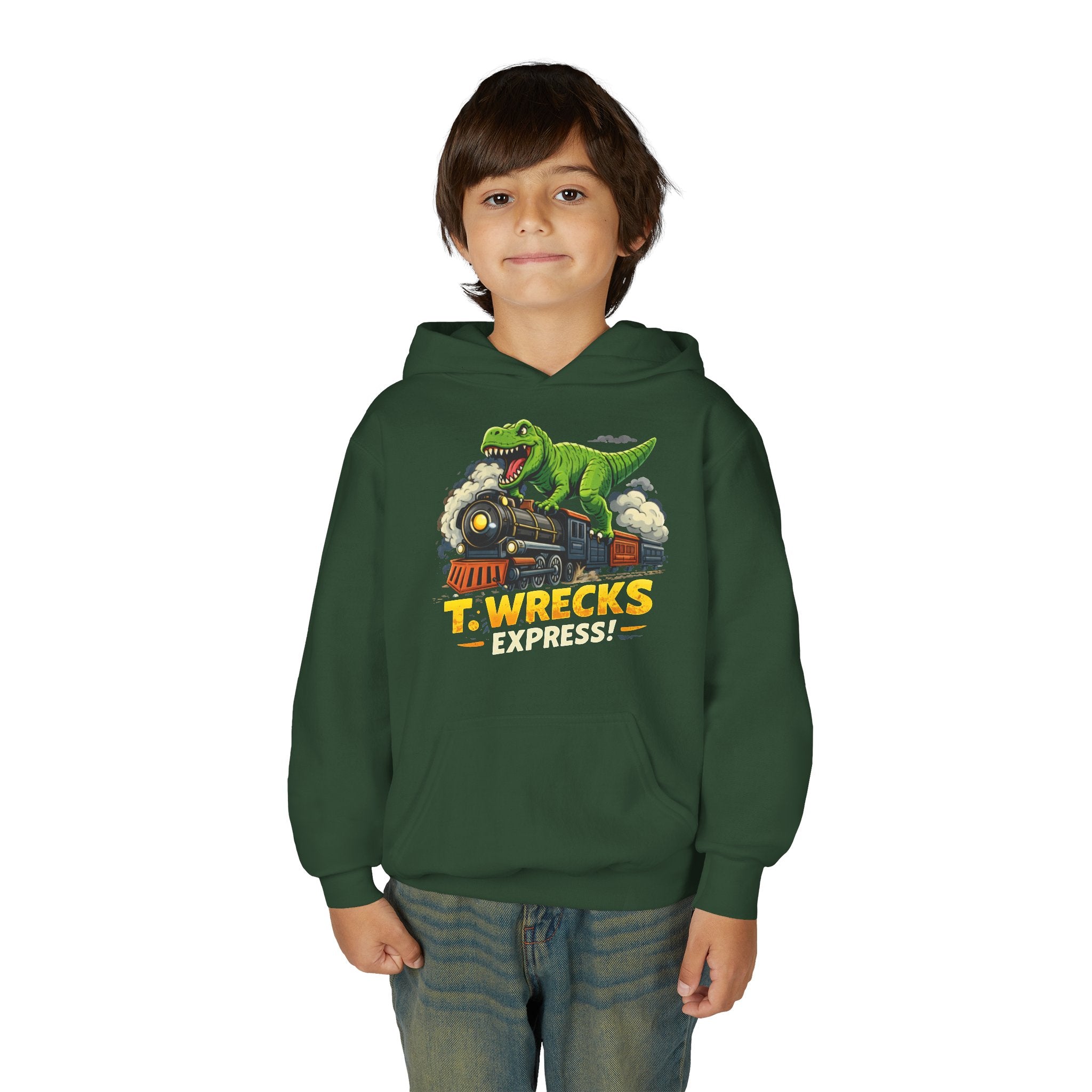 T-Rex Dinosaur Hoodie — 'T. Wrecks' Kids Graphic Pullover