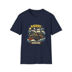 Pirate Train T-Shirt — "Arrr! Engine" Vintage Nautical Steam Locomotive Tee