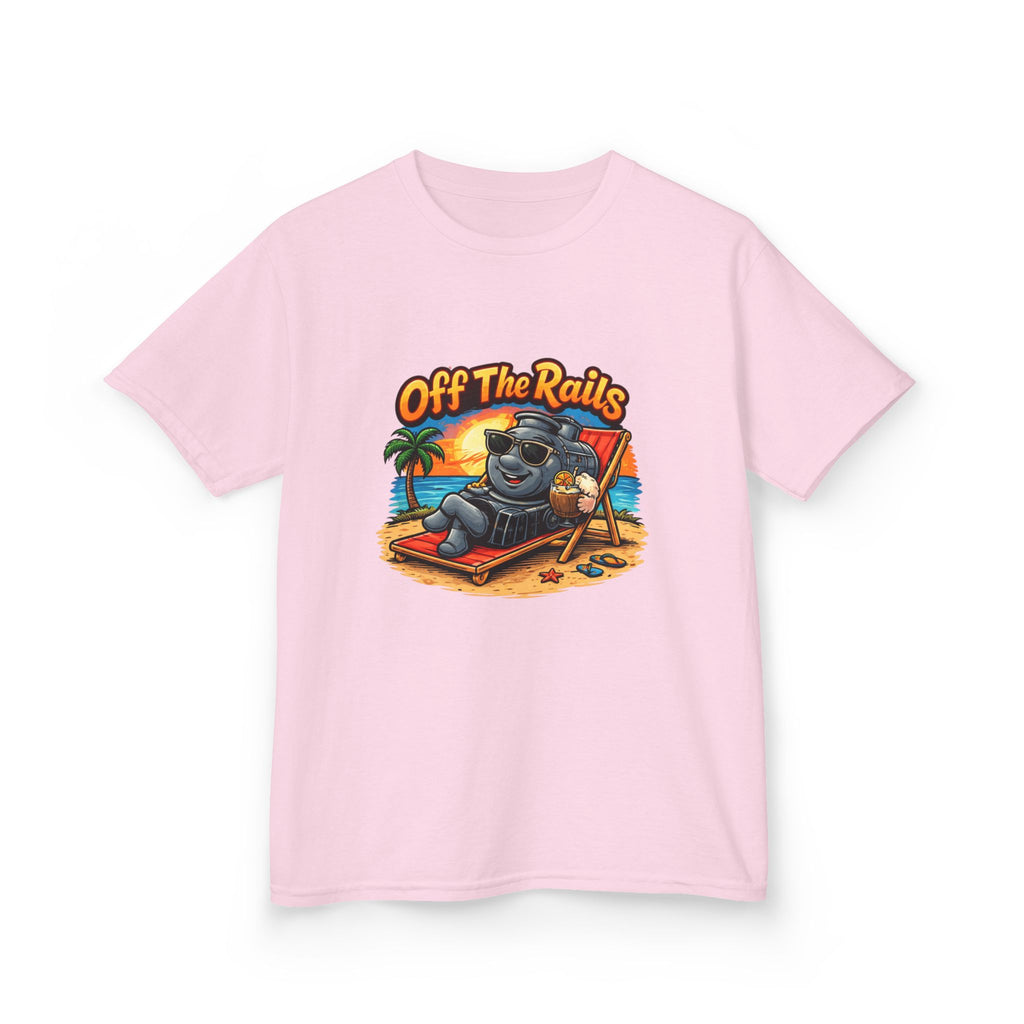 Kids T‑Shirt — "Off The Rails" Train Chill Beach Graphic Tee