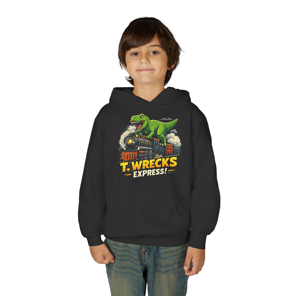 T-Rex Dinosaur Hoodie — 'T. Wrecks' Kids Graphic Pullover