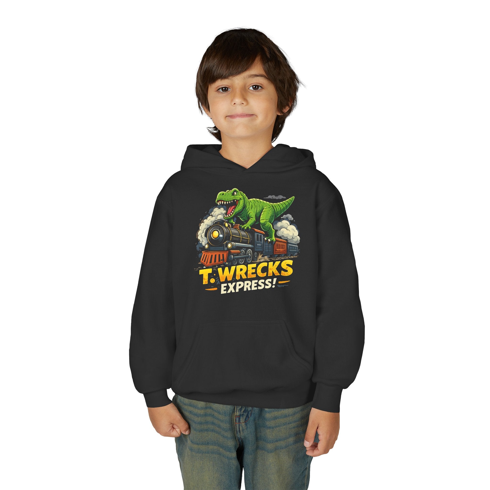T-Rex Dinosaur Hoodie — 'T. Wrecks' Kids Graphic Pullover