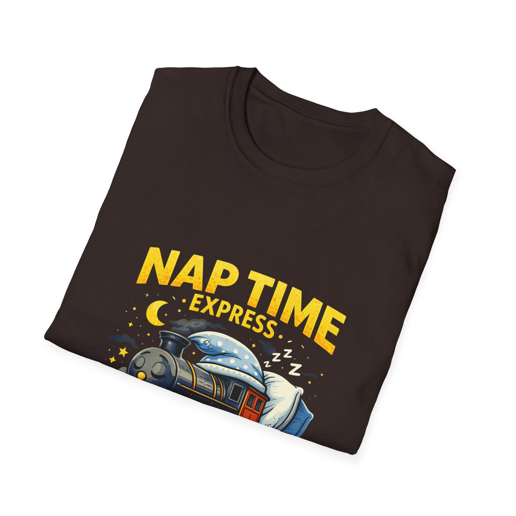 Nap Time Express T-Shirt — "Snooze All Aboard" Cute Train Sleep Graphic Tee