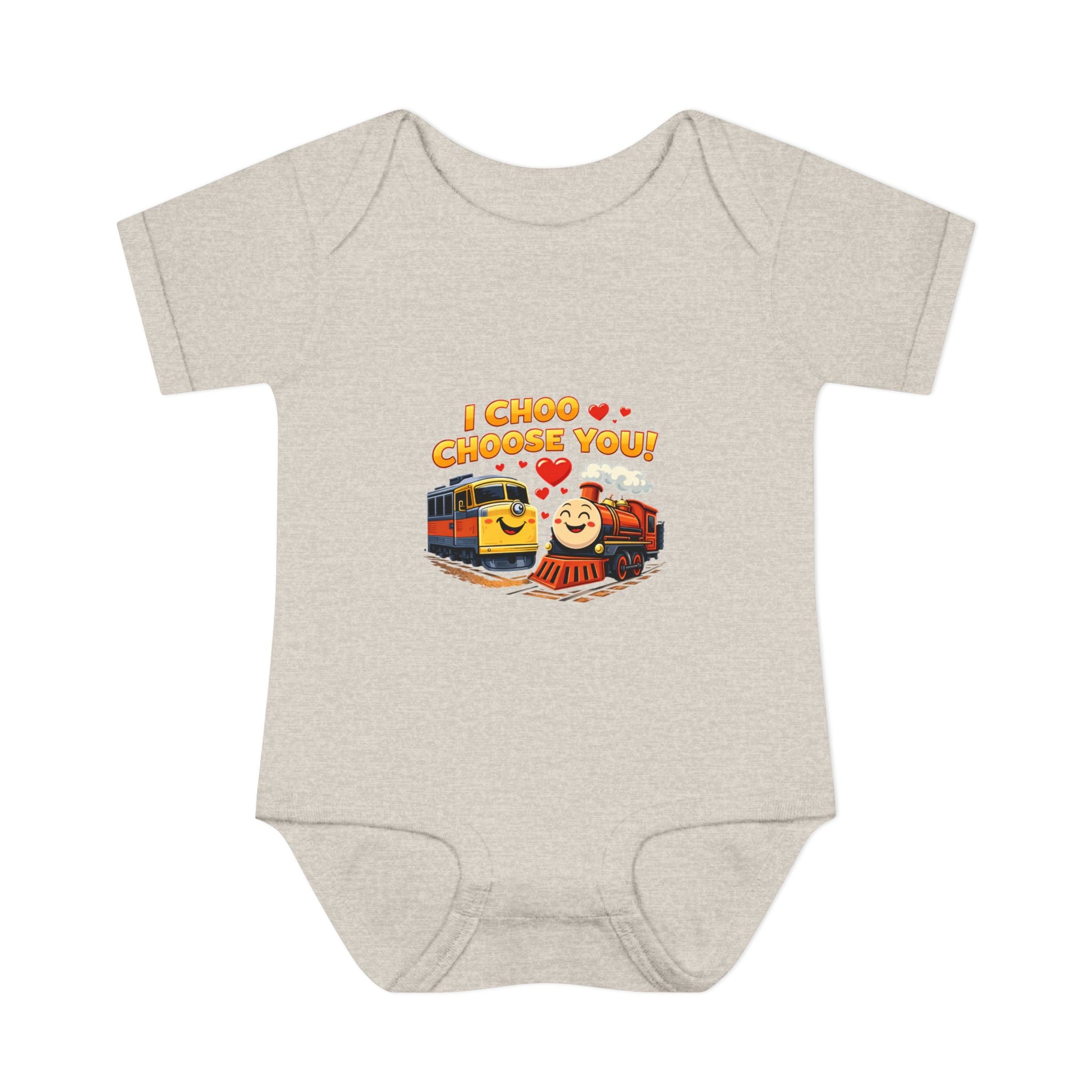 Infant Bodysuit – "I Choo Choose You" Cute Train Baby Onesie, Valentine's Day Baby Gift