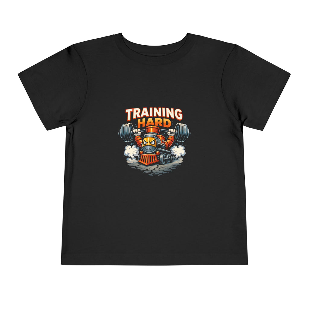 Toddler Tee — 'Training Hard' Muscle Train Engine Graphic Shirt