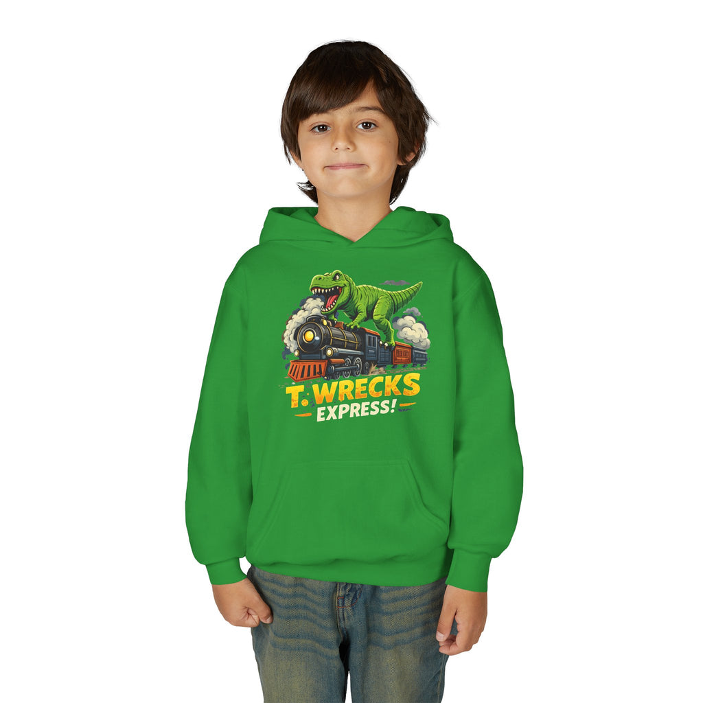 T-Rex Dinosaur Hoodie — 'T. Wrecks' Kids Graphic Pullover