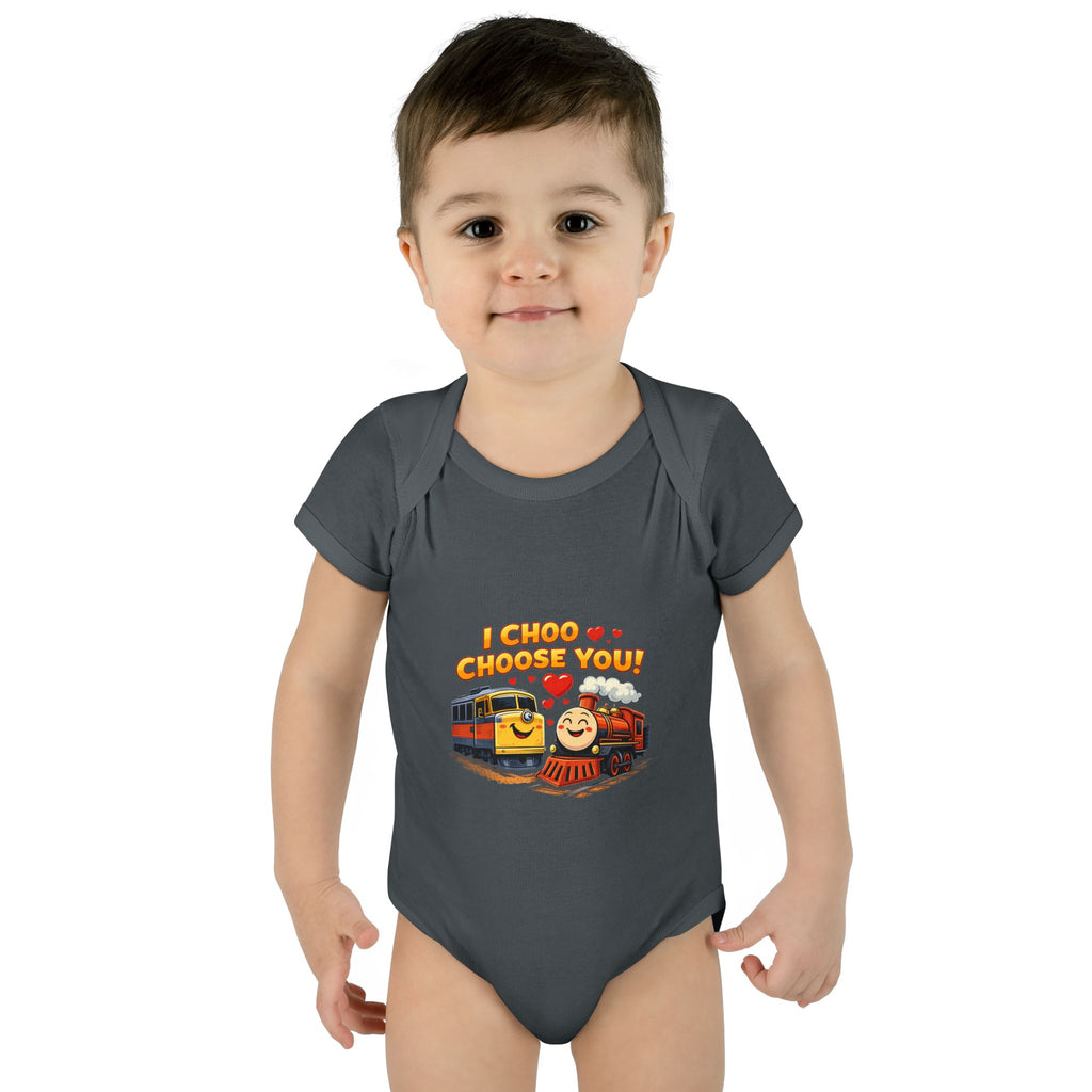 Infant Bodysuit – "I Choo Choose You" Cute Train Baby Onesie, Valentine's Day Baby Gift