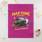 Nap Time Express Baby Blanket – Cute Train Sleep Fleece for Infants & Toddlers Pink