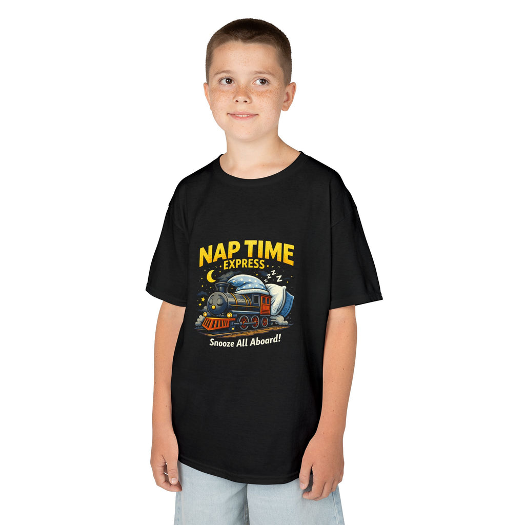 Kids T-Shirt — "Nap Time Express: Snooze All Aboard" Cute Sleep Train Tee