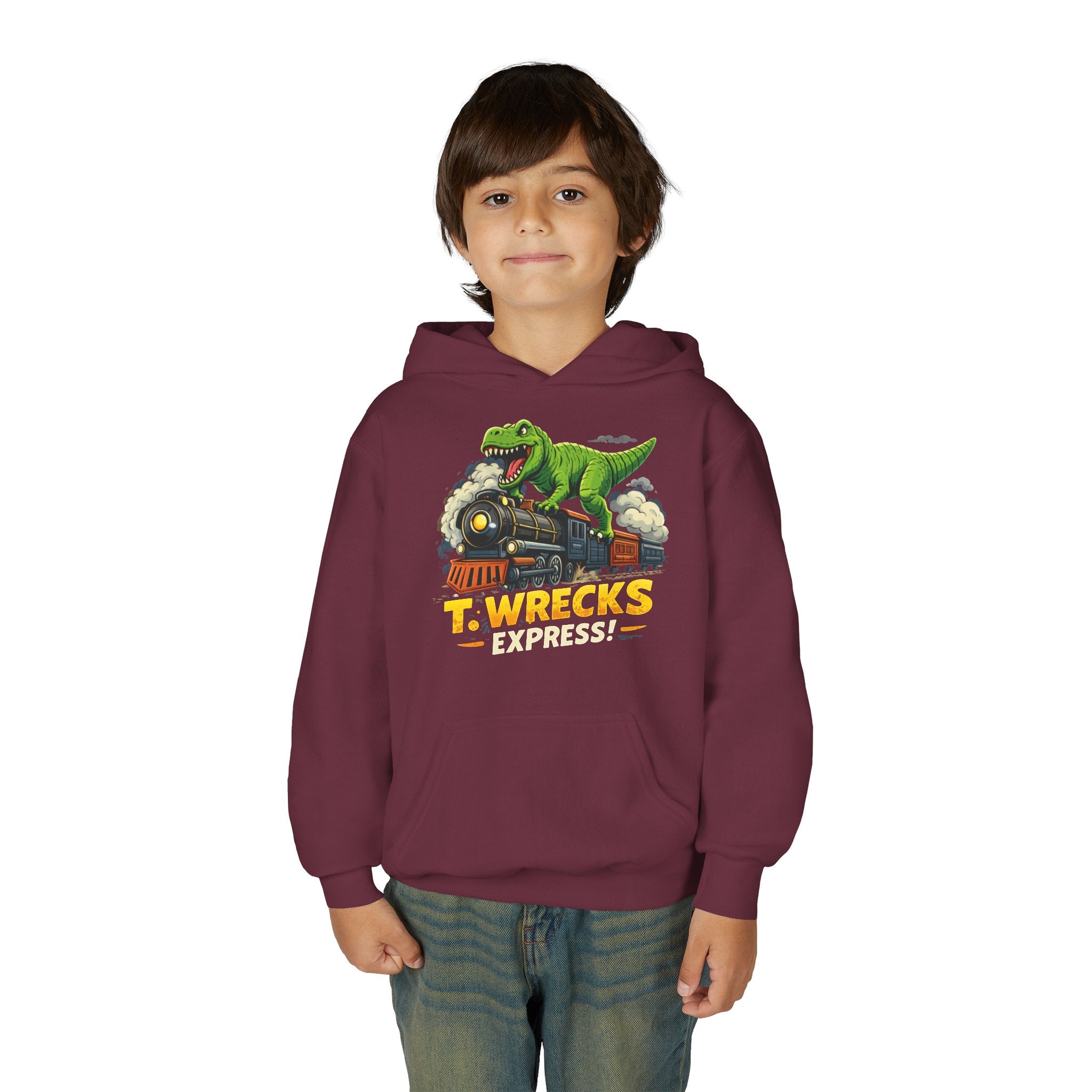 T-Rex Dinosaur Hoodie — 'T. Wrecks' Kids Graphic Pullover