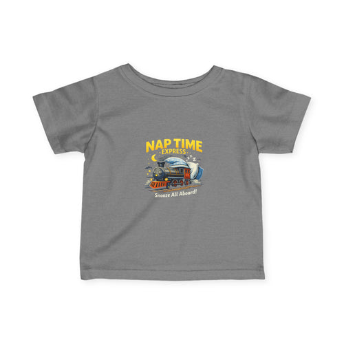 Infant Tee - "Nap Time Express" Vintage Train Baby Shirt (Season All Aboard)