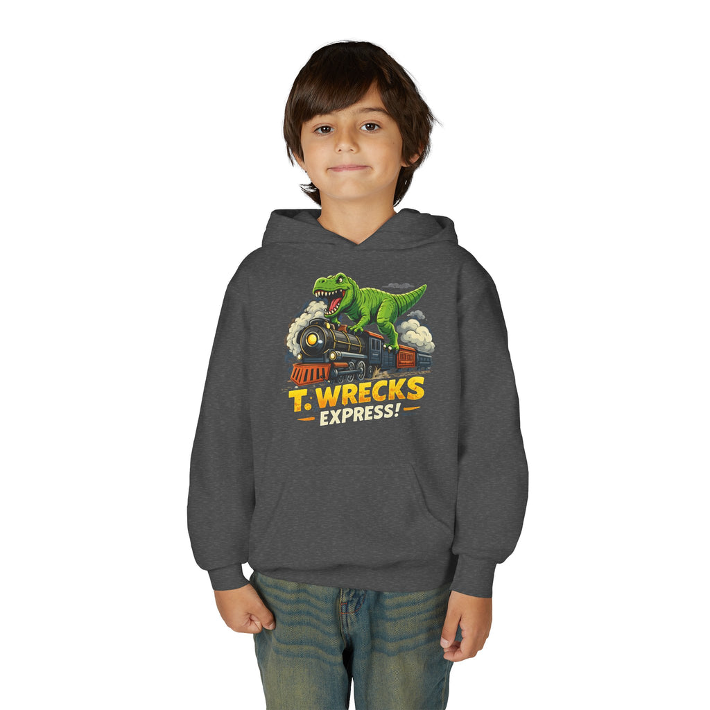 T-Rex Dinosaur Hoodie — 'T. Wrecks' Kids Graphic Pullover