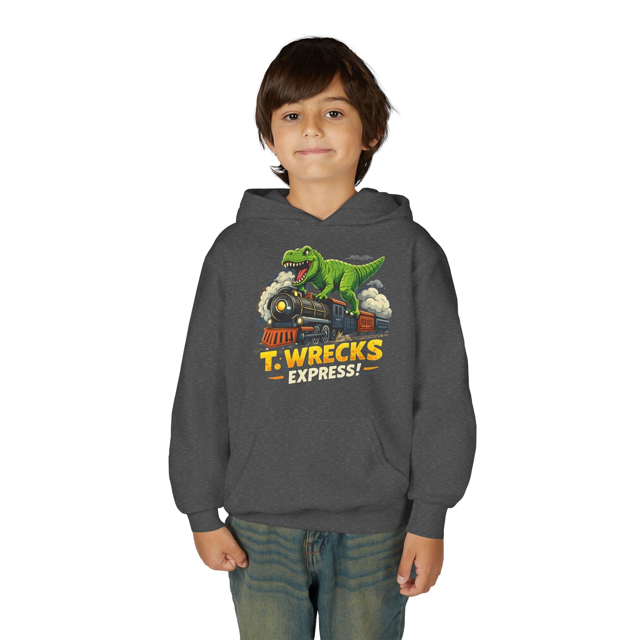 T-Rex Dinosaur Hoodie — 'T. Wrecks' Kids Graphic Pullover