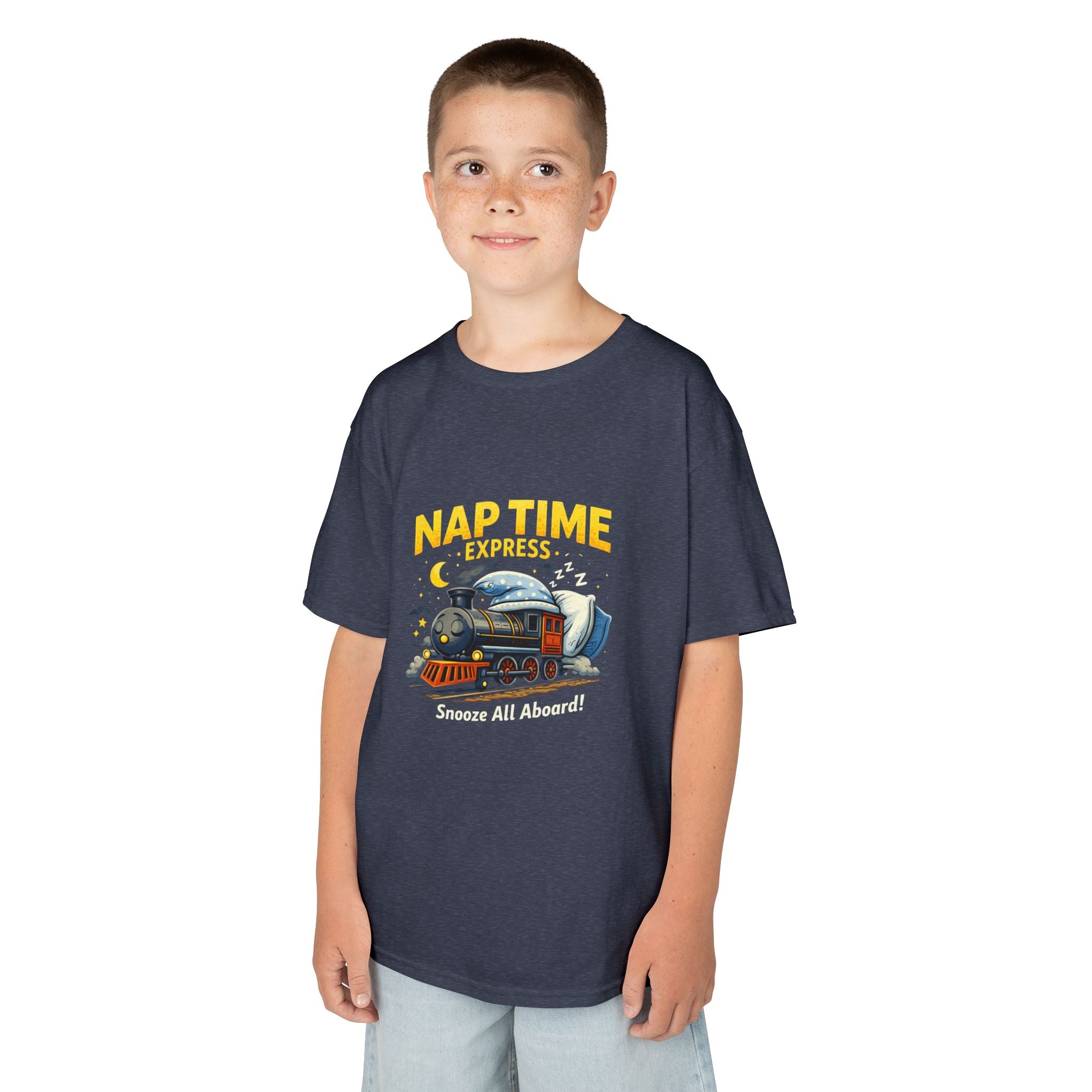 Kids T-Shirt — "Nap Time Express: Snooze All Aboard" Cute Sleep Train Tee