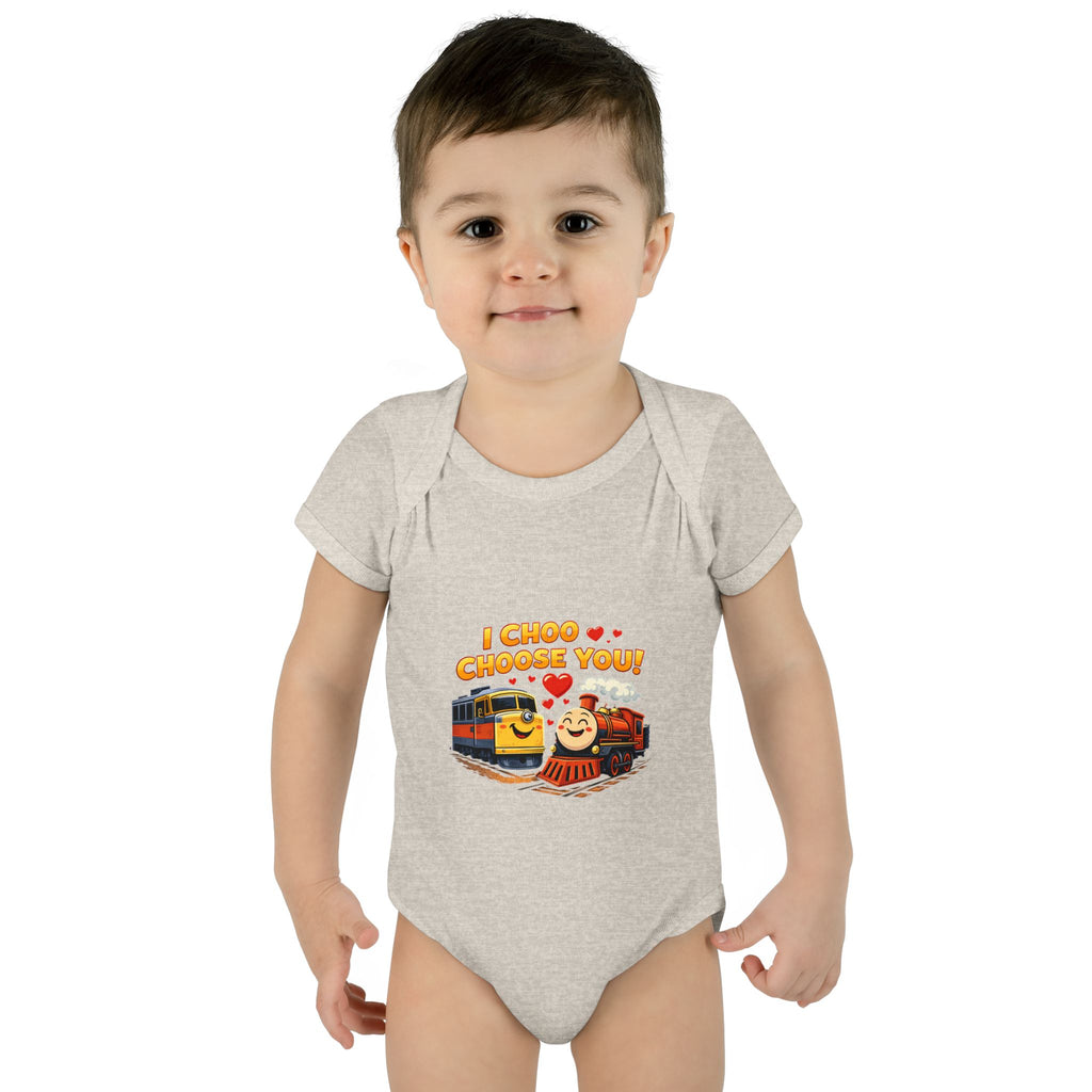 Infant Bodysuit – "I Choo Choose You" Cute Train Baby Onesie, Valentine's Day Baby Gift