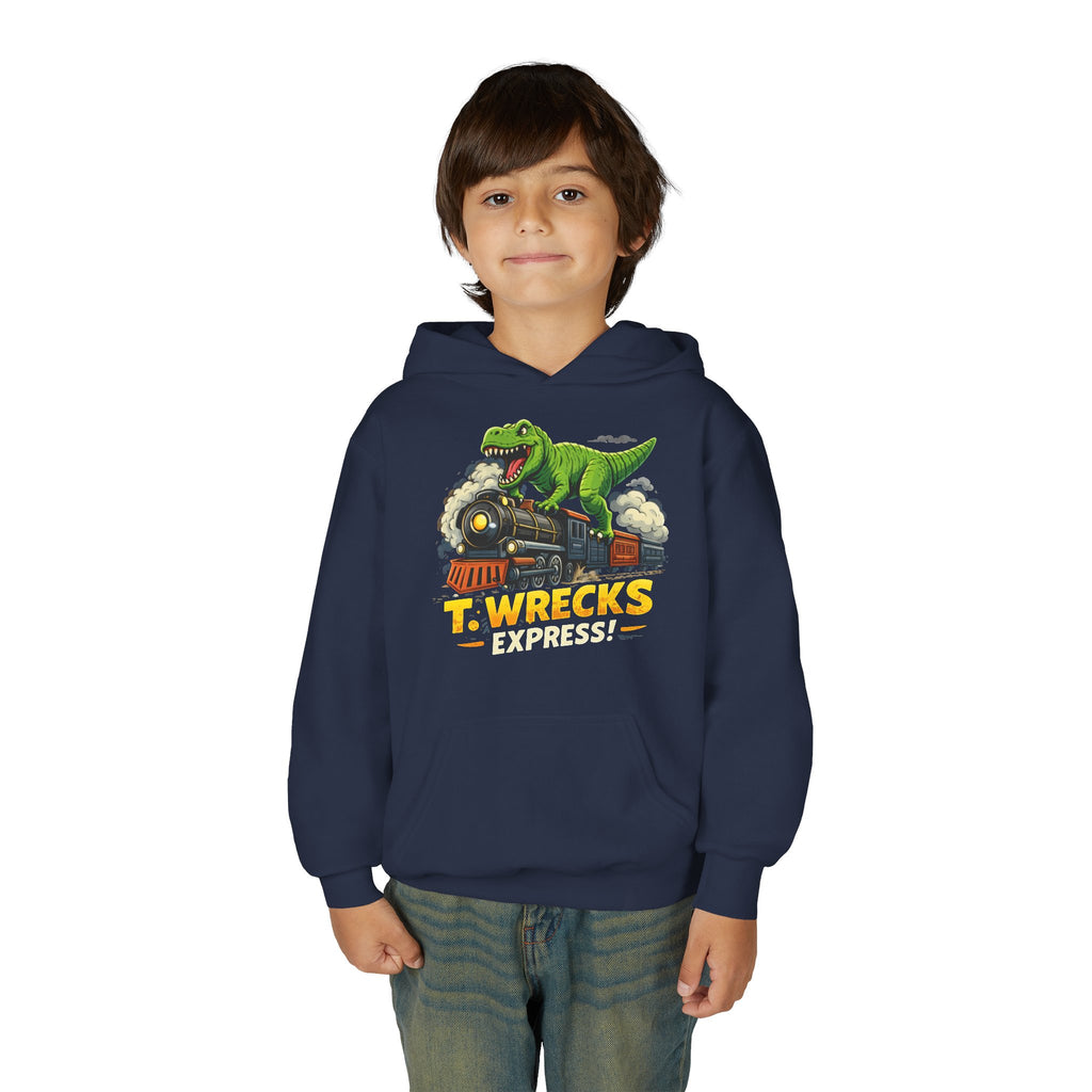 T-Rex Dinosaur Hoodie — 'T. Wrecks' Kids Graphic Pullover