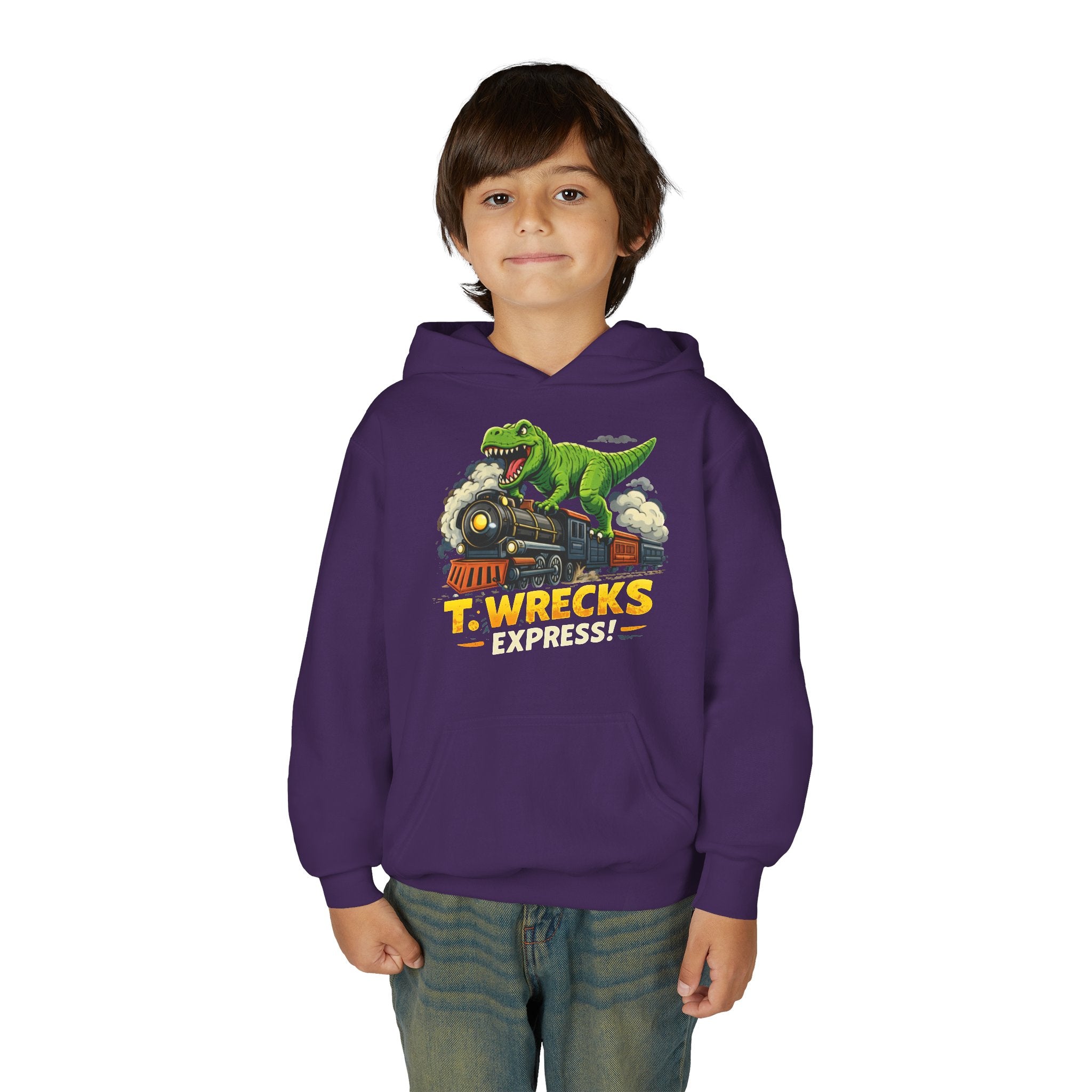 T-Rex Dinosaur Hoodie — 'T. Wrecks' Kids Graphic Pullover