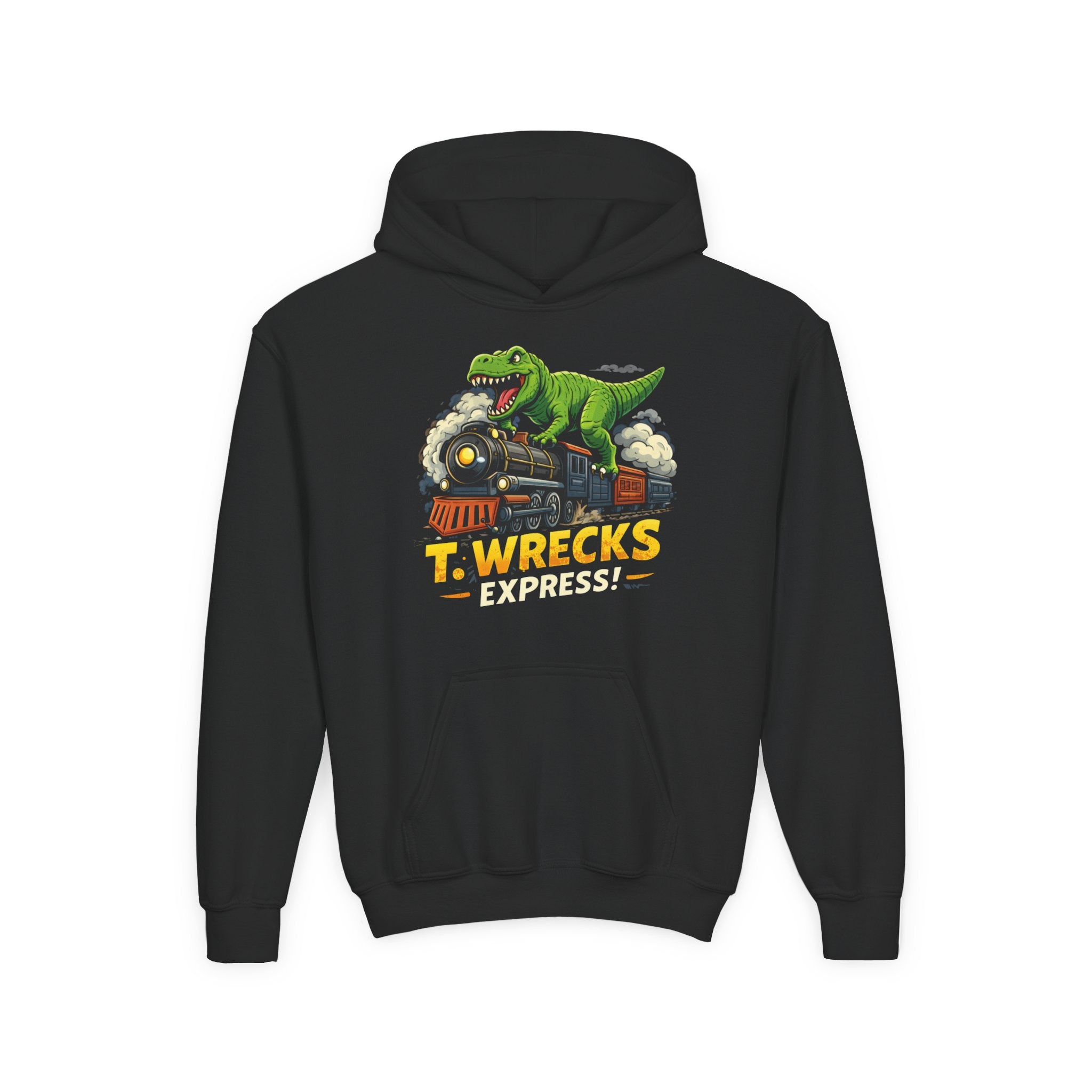 T-Rex Dinosaur Hoodie — 'T. Wrecks' Kids Graphic Pullover