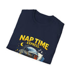 Nap Time Express T-Shirt — "Snooze All Aboard" Cute Train Sleep Graphic Tee