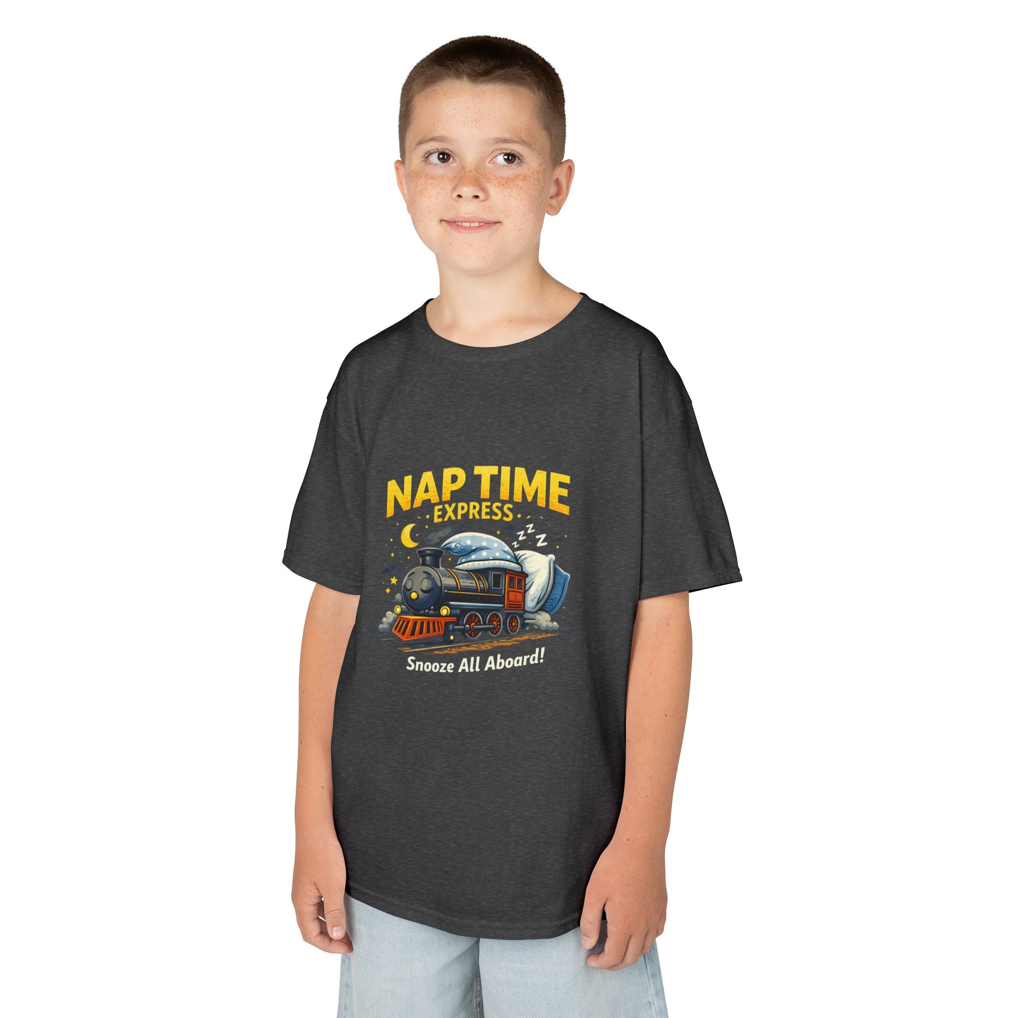 Kids T-Shirt — "Nap Time Express: Snooze All Aboard" Cute Sleep Train Tee