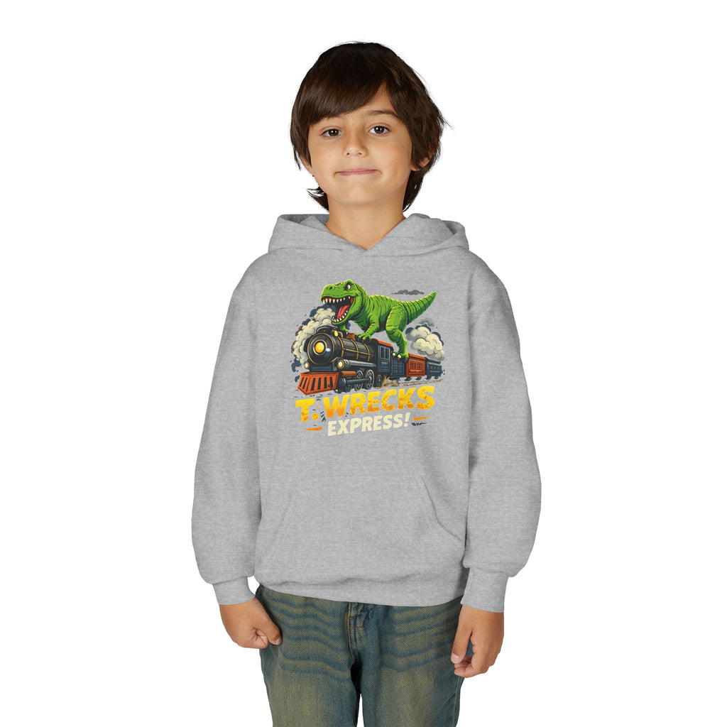 T-Rex Dinosaur Hoodie — 'T. Wrecks' Kids Graphic Pullover
