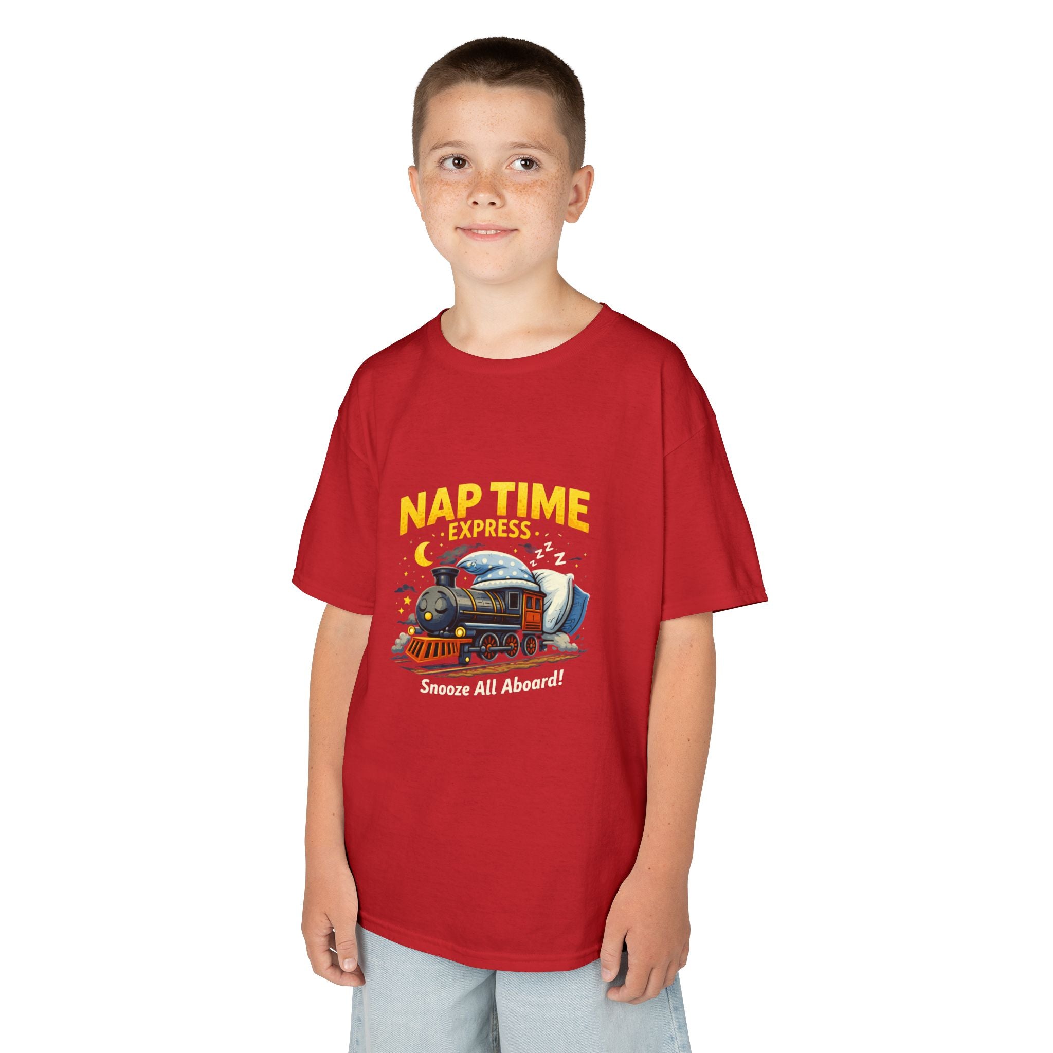 Kids T-Shirt — "Nap Time Express: Snooze All Aboard" Cute Sleep Train Tee