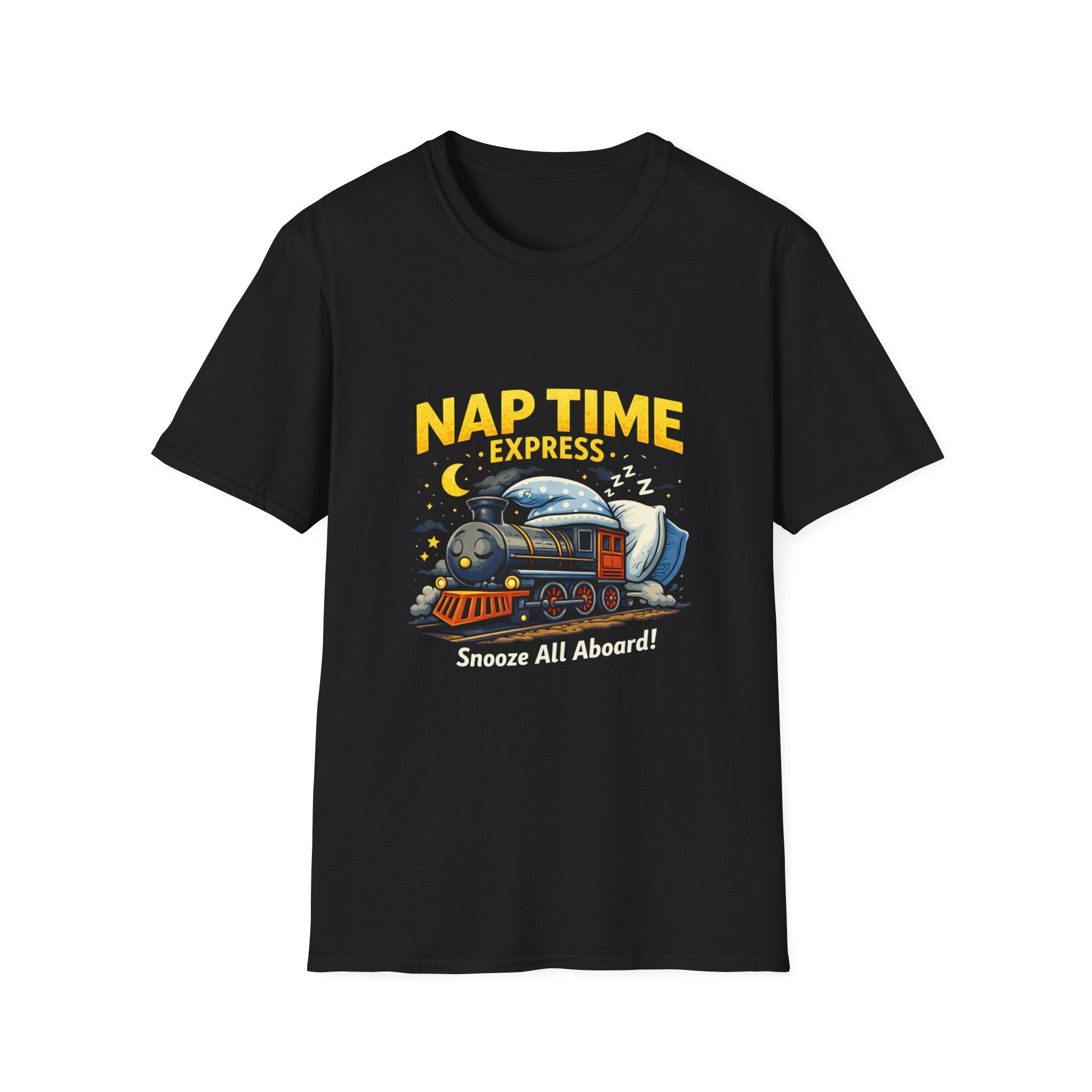 Nap Time Express T-Shirt — "Snooze All Aboard" Cute Train Sleep Graphic Tee