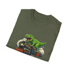 T-Rex Train T-Shirt — "T. Wrecks Express" Dino Graphic Tee