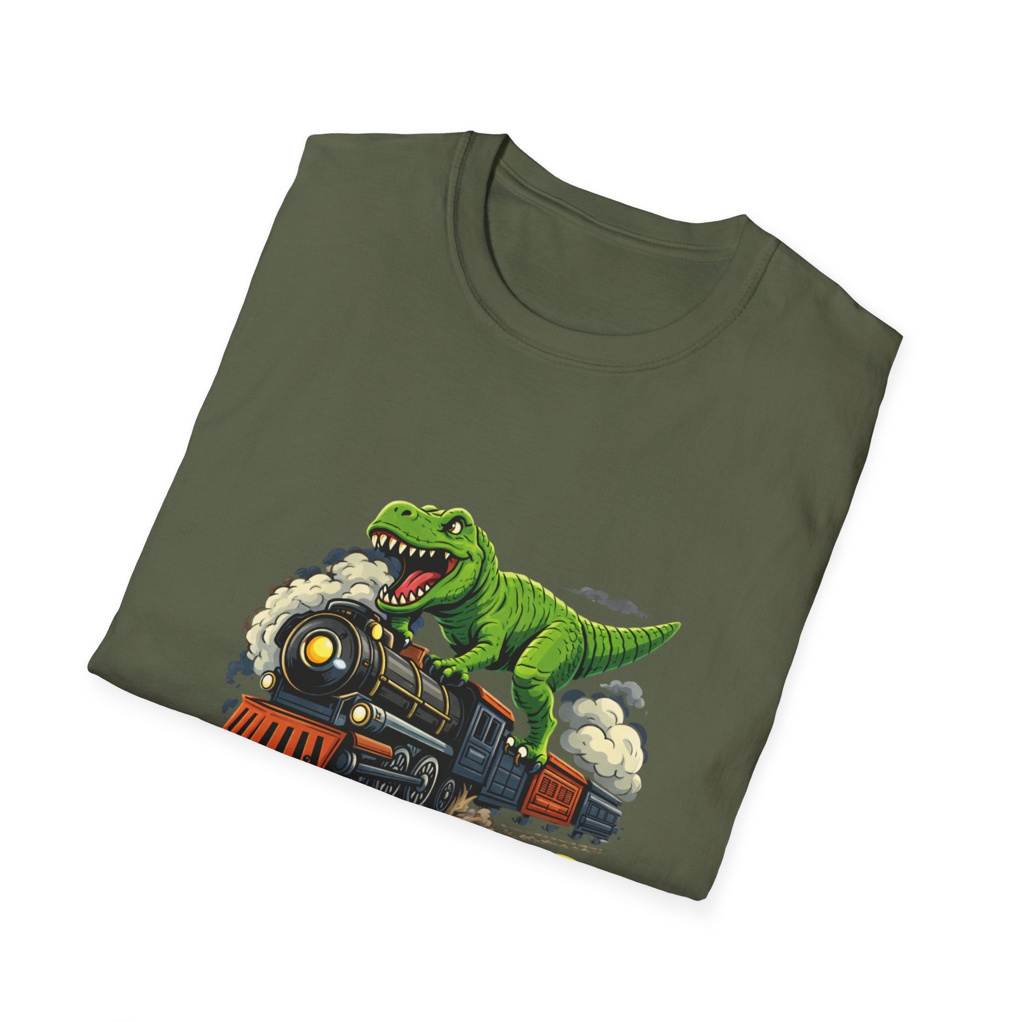T-Rex Train T-Shirt — "T. Wrecks Express" Dino Graphic Tee