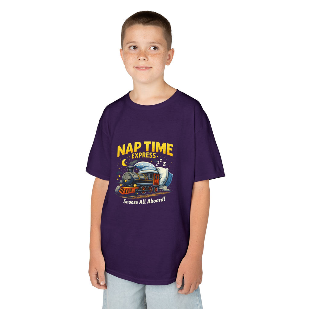 Kids T-Shirt — "Nap Time Express: Snooze All Aboard" Cute Sleep Train Tee