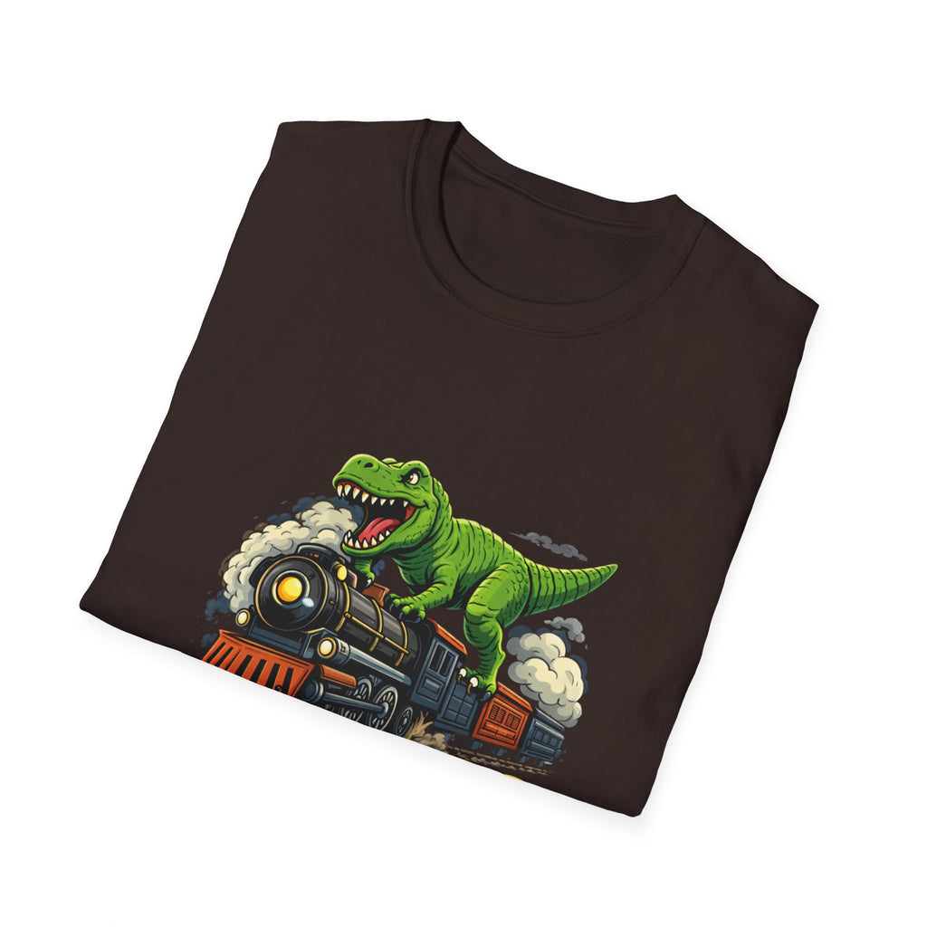 T-Rex Train T-Shirt — "T. Wrecks Express" Dino Graphic Tee