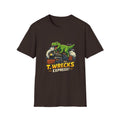 T-Rex Train T-Shirt — "T. Wrecks Express" Dino Graphic Tee