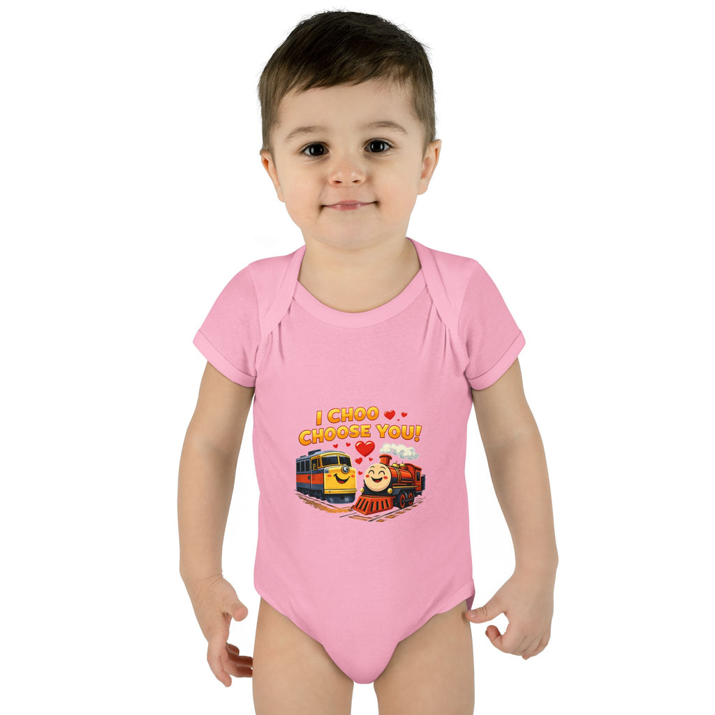 Infant Bodysuit – "I Choo Choose You" Cute Train Baby Onesie, Valentine's Day Baby Gift