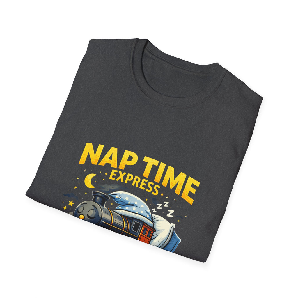 Nap Time Express T-Shirt — "Snooze All Aboard" Cute Train Sleep Graphic Tee