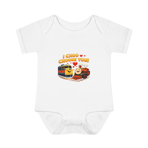 Infant Bodysuit – "I Choo Choose You" Cute Train Baby Onesie, Valentine's Day Baby Gift