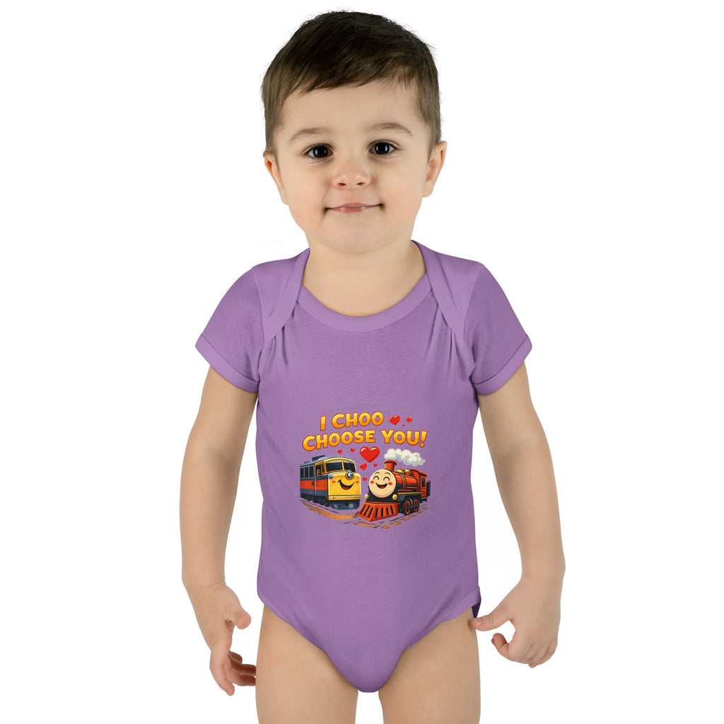 Infant Bodysuit – "I Choo Choose You" Cute Train Baby Onesie, Valentine's Day Baby Gift