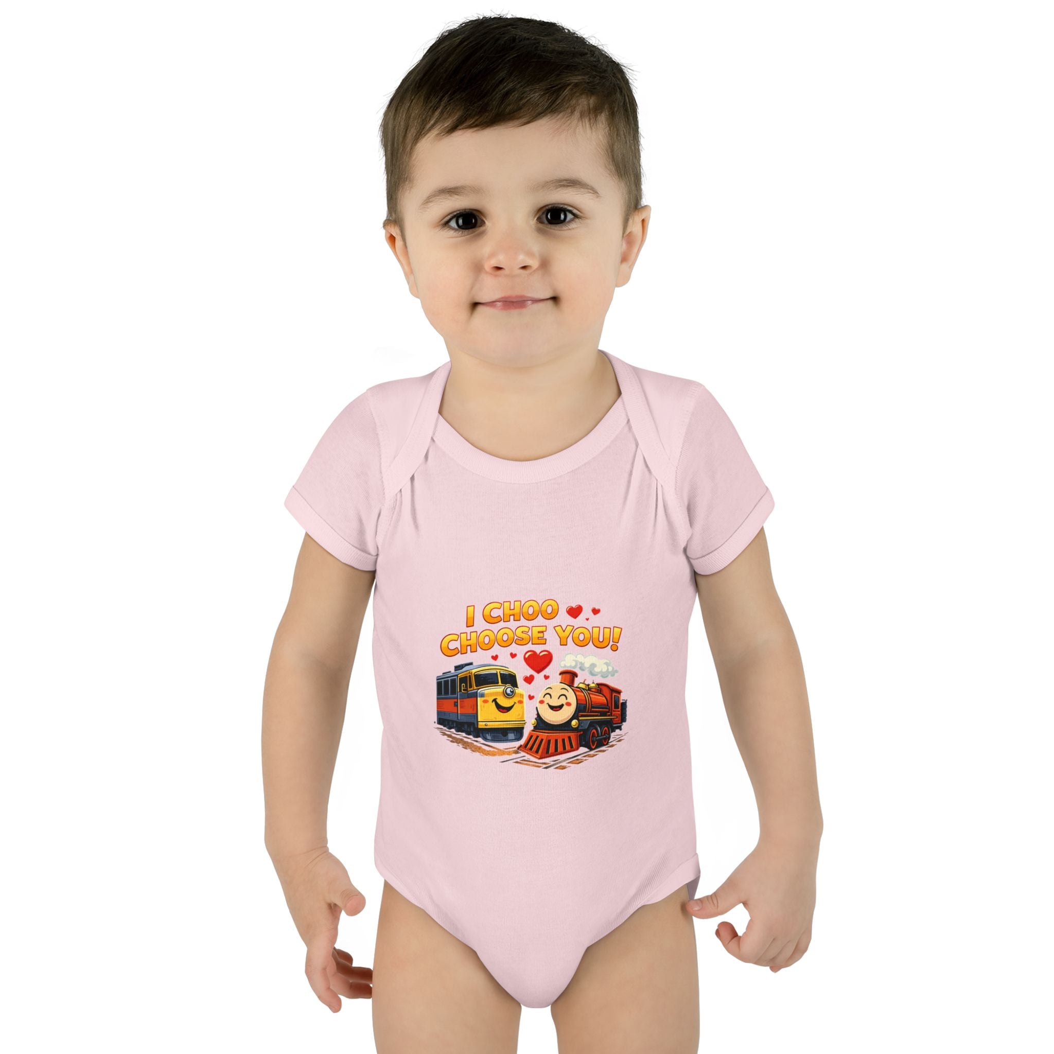 Infant Bodysuit – "I Choo Choose You" Cute Train Baby Onesie, Valentine's Day Baby Gift