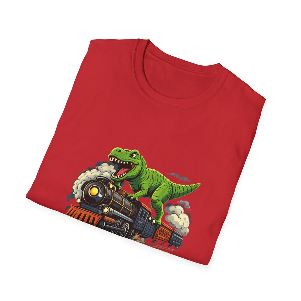 T-Rex Train T-Shirt — "T. Wrecks Express" Dino Graphic Tee