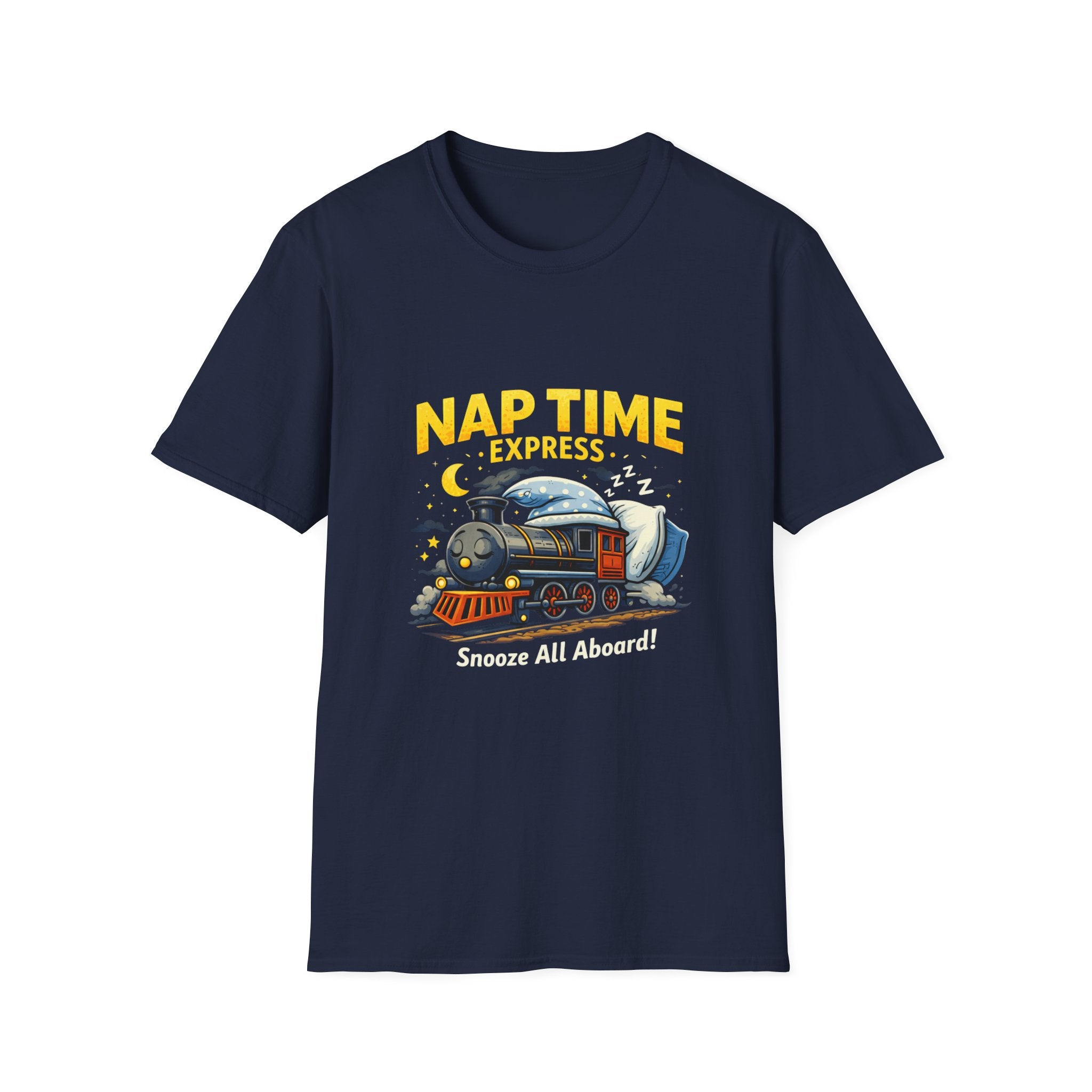 Nap Time Express T-Shirt — "Snooze All Aboard" Cute Train Sleep Graphic Tee