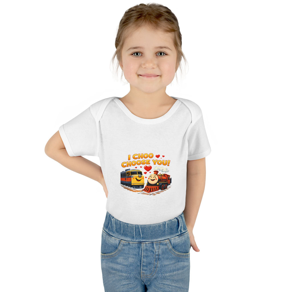 Infant Bodysuit – "I Choo Choose You" Cute Train Baby Onesie, Valentine's Day Baby Gift