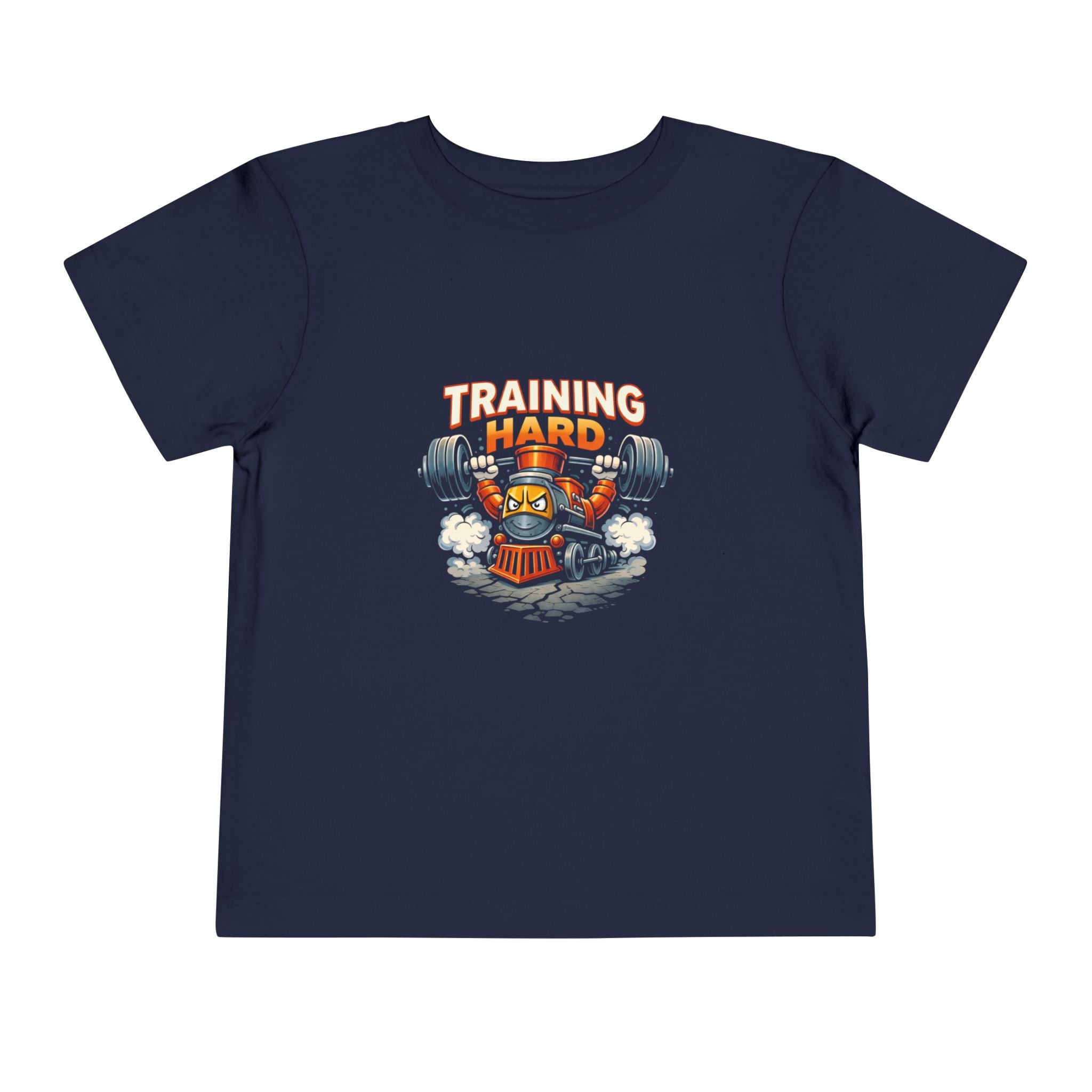Toddler Tee — 'Training Hard' Muscle Train Engine Graphic Shirt